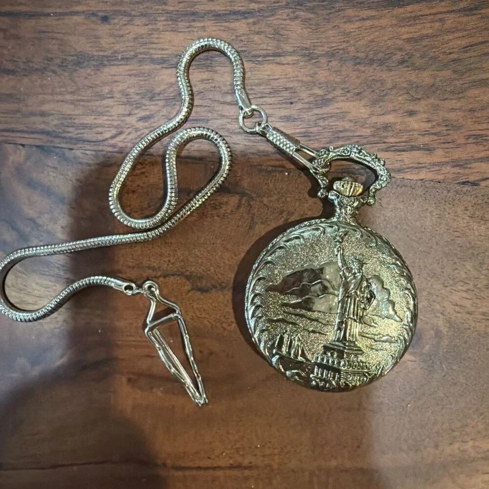NEW Ltd.Edition Commemorative 1886-1986 Statue of Liberty Pocket Watch Free Shp
